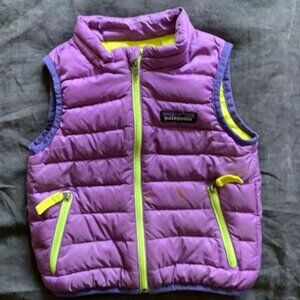 Purple Patagonia baby down sweater vest 6-12m